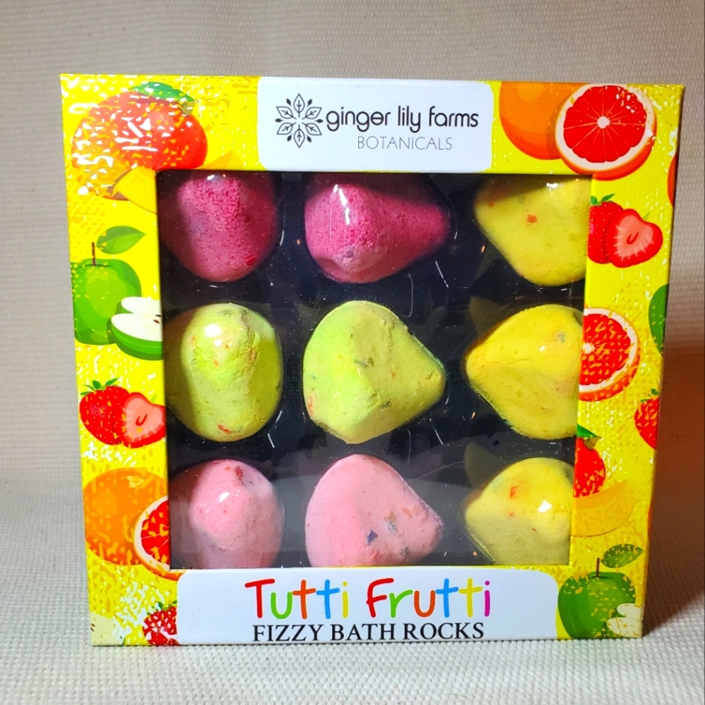 9 count Ginger Lily Farms Fizzy Bath Rocks"Tutti Frutti"